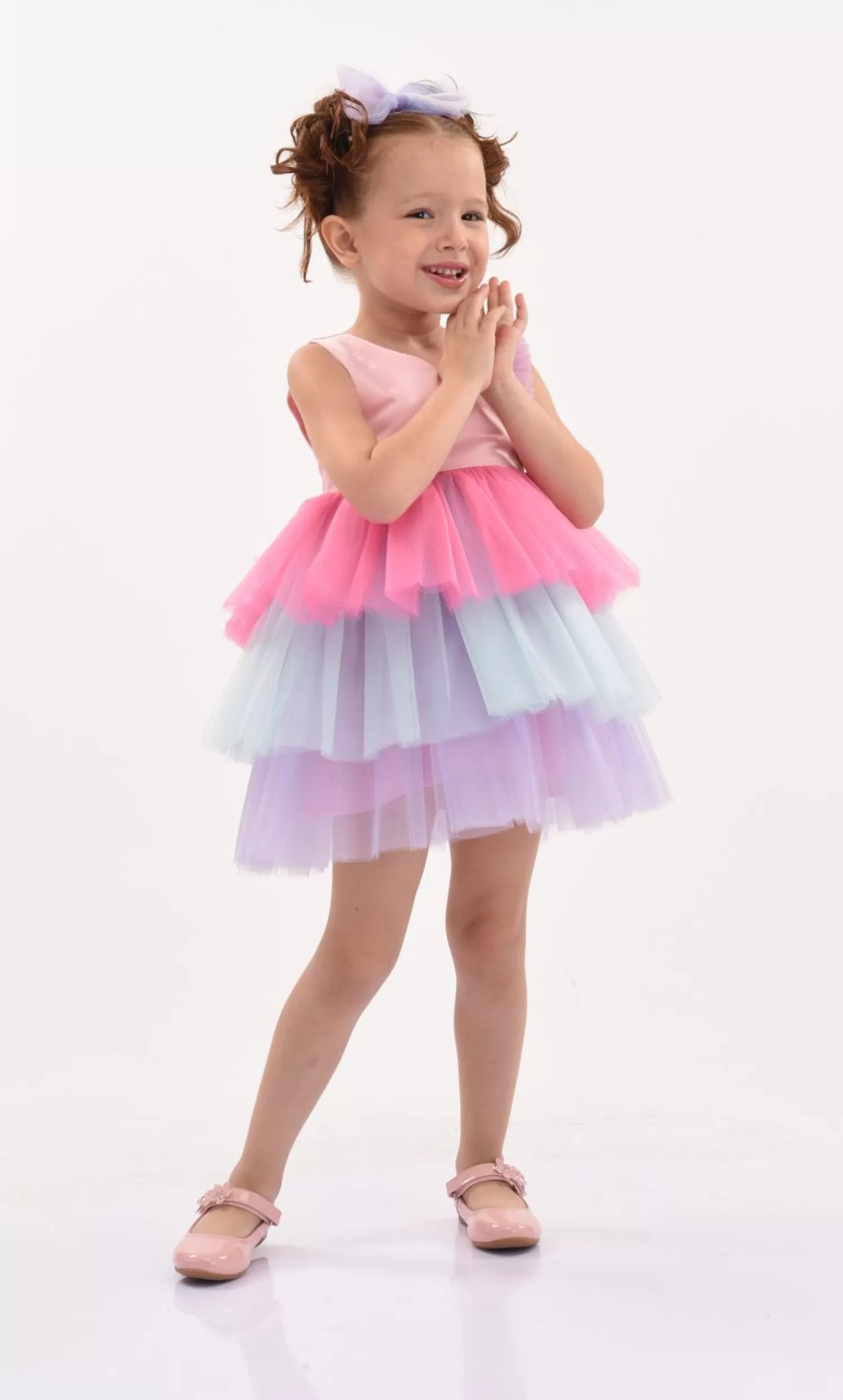 Mimi Tutu^Mimi Tutu Cakepop Multicolor Layered Tulle Dress Pink
