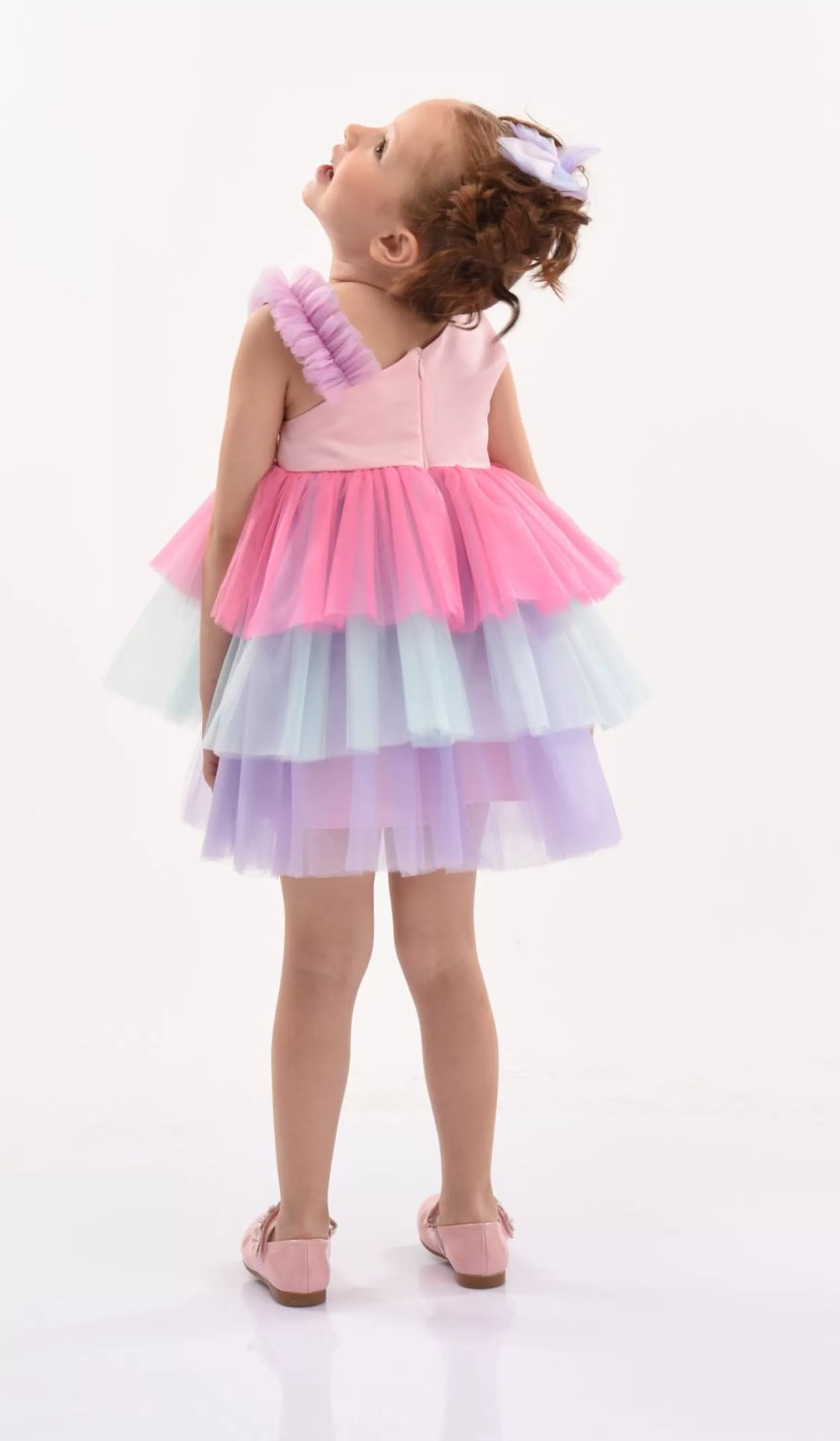 Mimi Tutu^Mimi Tutu Cakepop Multicolor Layered Tulle Dress Pink