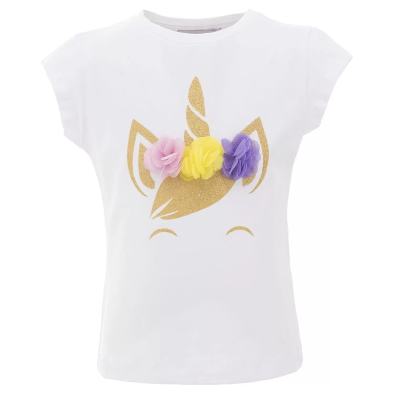 Mimi Tutu^Mimi Tutu Multicolor Tulle Unicorn T-Shirt White