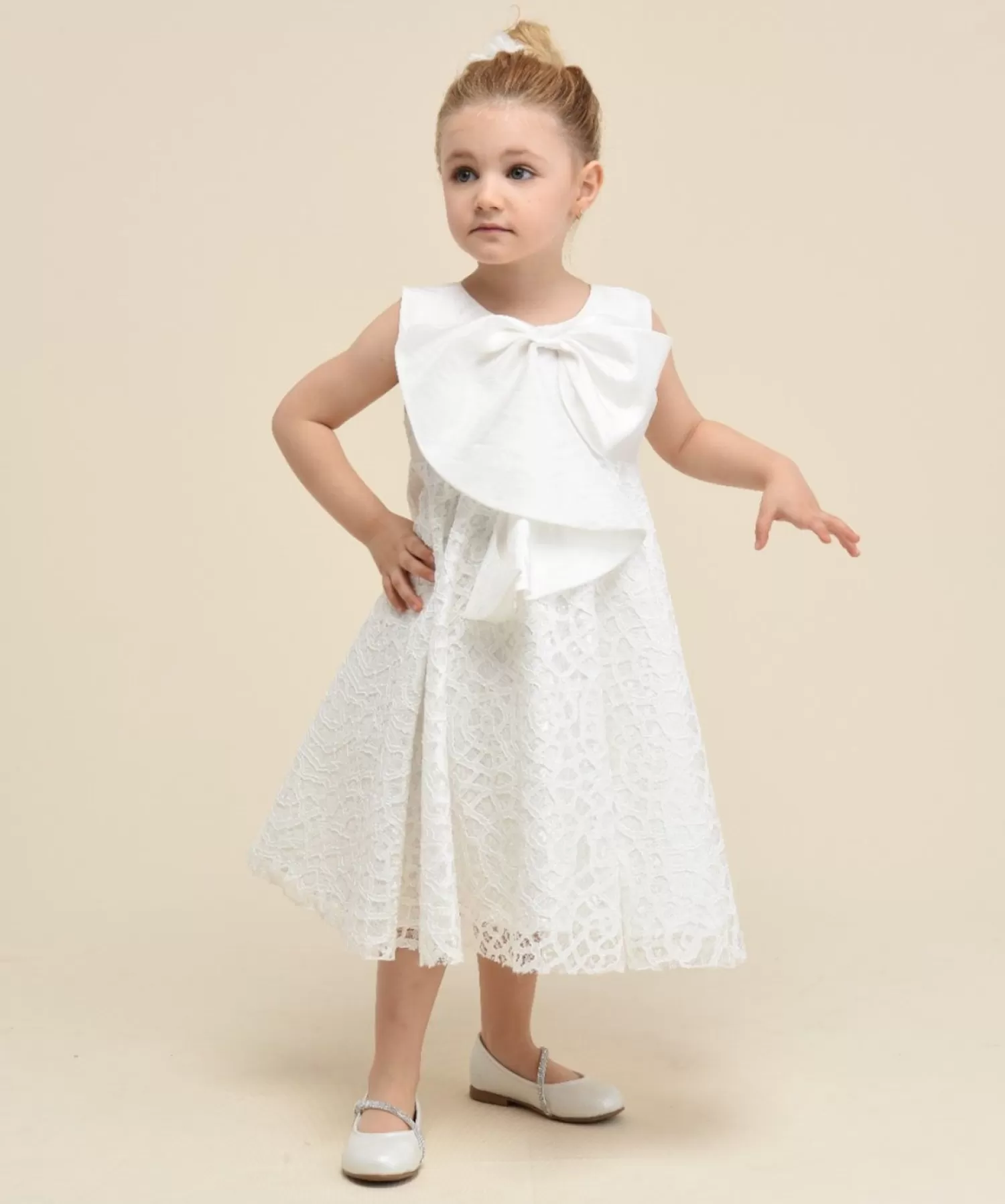 Baby^Tulleen Pamela Embroidered Dress Cream
