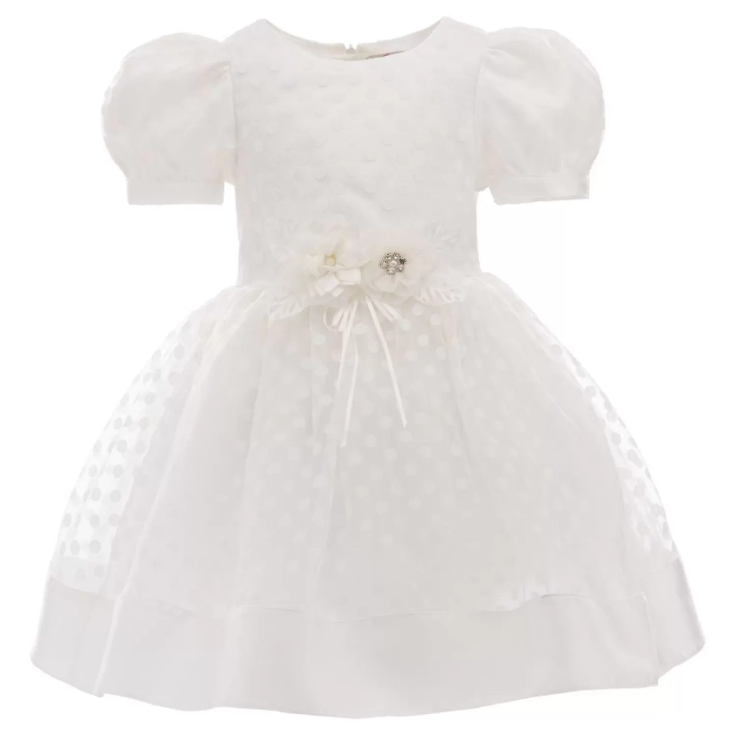 Baby^Tulleen Polka Dot Princess Dress White